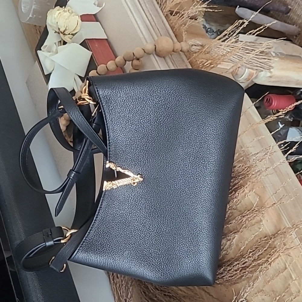 VERSACE VIRTUS LEATHER SHOULDER BAG - Picture 5 of 16